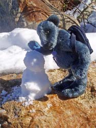 Wilbeary building a snowman